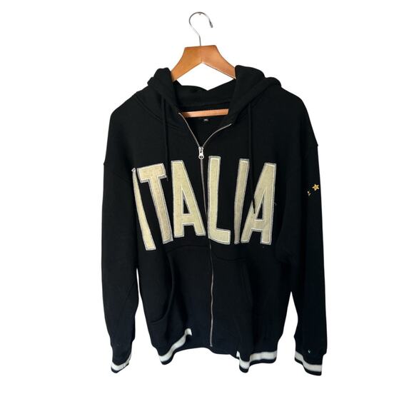 Go Free Italia Hoodie Black Fits Like An X-Large - Picture 1 of 4